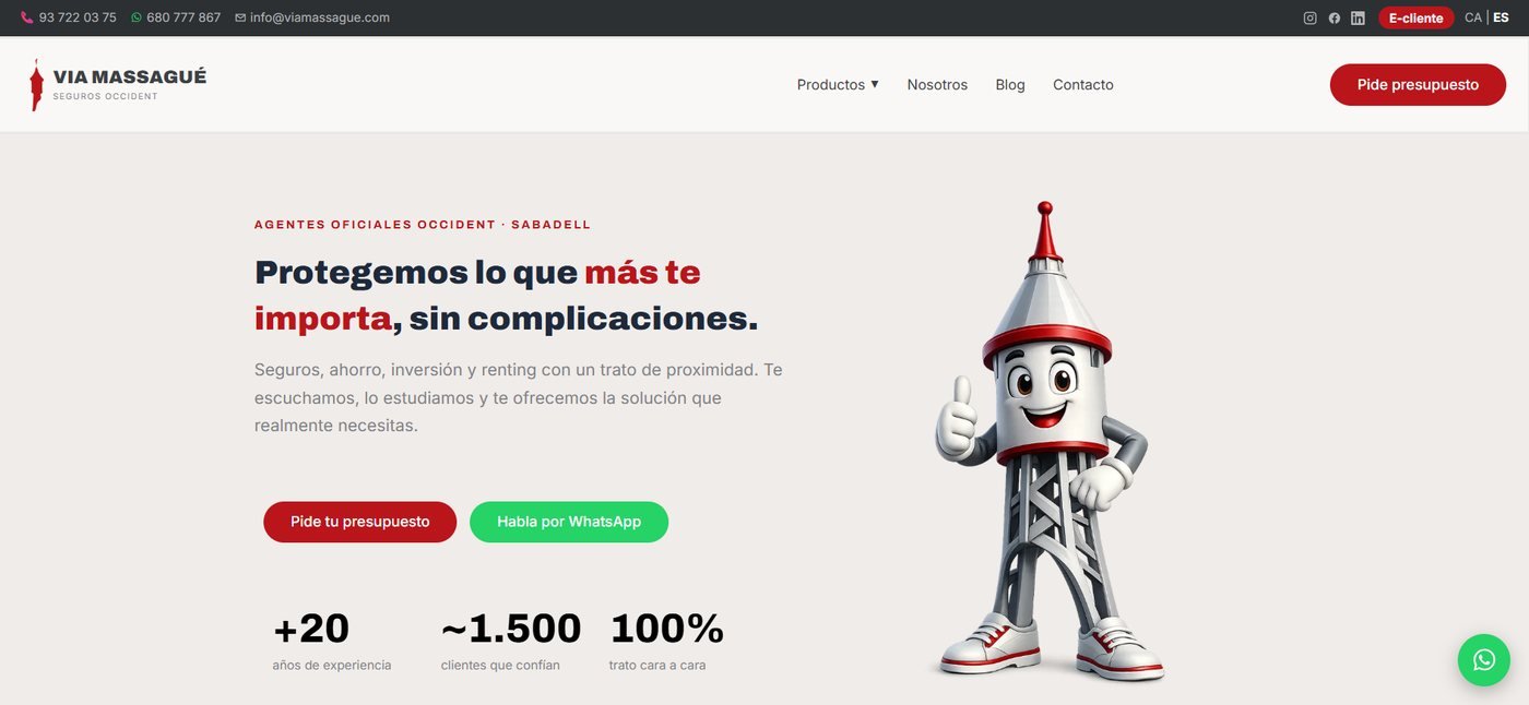 Web de Assegurances Via Massagué